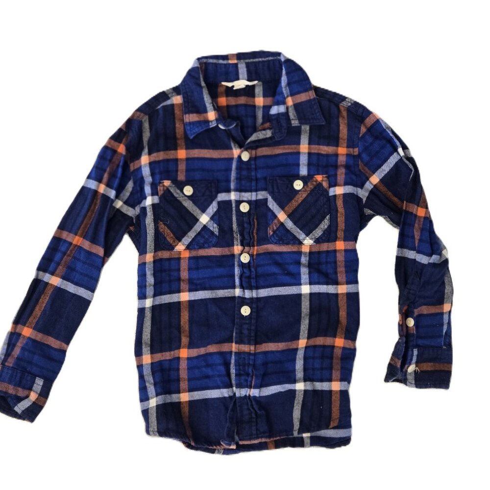 Lands' End Long Sleeved Flannel Button Down Shirt